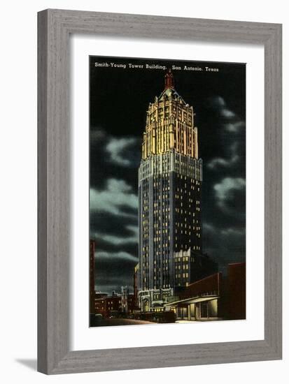 Night, Smith-Young Tower, San Antonio, Texas-null-Framed Art Print