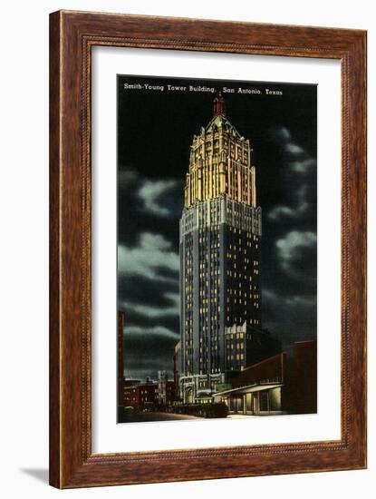 Night, Smith-Young Tower, San Antonio, Texas-null-Framed Art Print