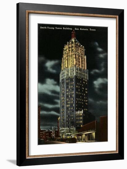 Night, Smith-Young Tower, San Antonio, Texas-null-Framed Art Print