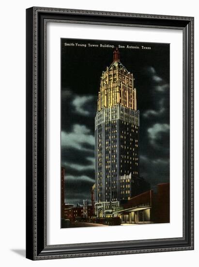 Night, Smith-Young Tower, San Antonio, Texas-null-Framed Art Print