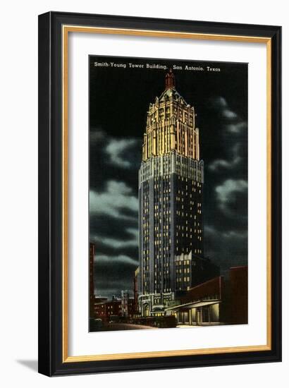 Night, Smith-Young Tower, San Antonio, Texas-null-Framed Art Print