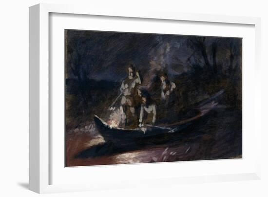 Night Spear Fishing, 1870S-Vasili Grigoryevich Perov-Framed Giclee Print