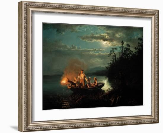 Night Spear Fishing on the Kroderen Lake-Hans Gude-Framed Giclee Print