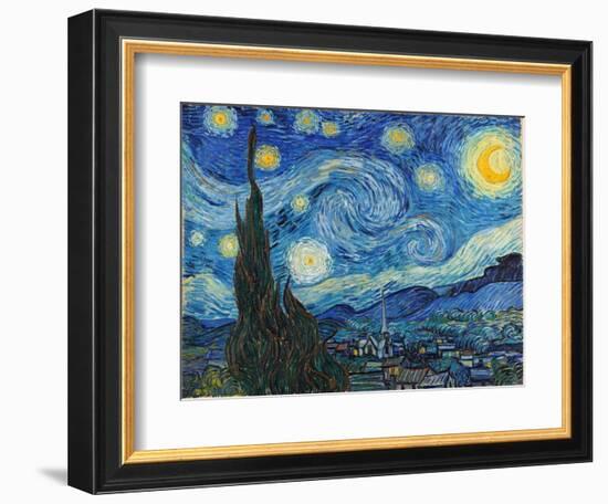 Night Star, 1889 (Oil on Canvas)-Vincent van Gogh-Framed Giclee Print