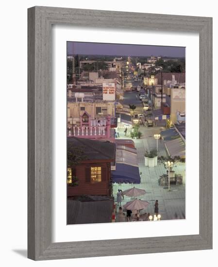 Night Street Scene, San Miguel, Cozumel Island, Quintana Roo, Mexico-Robin Hill-Framed Photographic Print