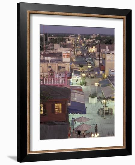 Night Street Scene, San Miguel, Cozumel Island, Quintana Roo, Mexico-Robin Hill-Framed Photographic Print