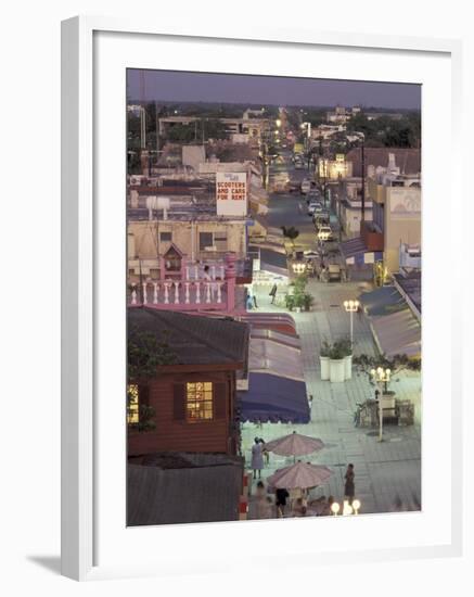 Night Street Scene, San Miguel, Cozumel Island, Quintana Roo, Mexico-Robin Hill-Framed Photographic Print