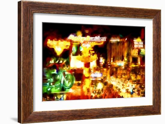 Night Strip - In the Style of Oil Painting-Philippe Hugonnard-Framed Giclee Print