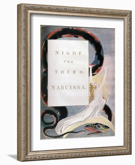 Night the Third Narcissa, Title-Page from the 'Nights' of Edward Young's Night Thoughts, C1797-William Blake-Framed Giclee Print