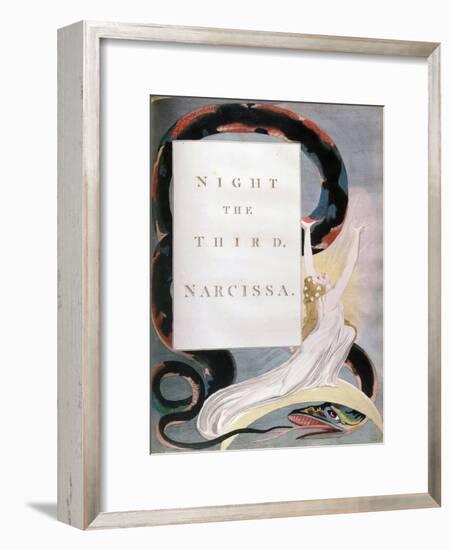 Night the Third Narcissa, Title-Page from the 'Nights' of Edward Young's Night Thoughts, C1797-William Blake-Framed Giclee Print