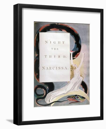 Night the Third Narcissa, Title-Page from the 'Nights' of Edward Young's Night Thoughts, C1797-William Blake-Framed Giclee Print