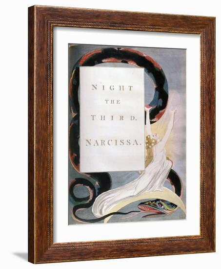 Night the Third Narcissa, Title-Page from the 'Nights' of Edward Young's Night Thoughts, C1797-William Blake-Framed Giclee Print