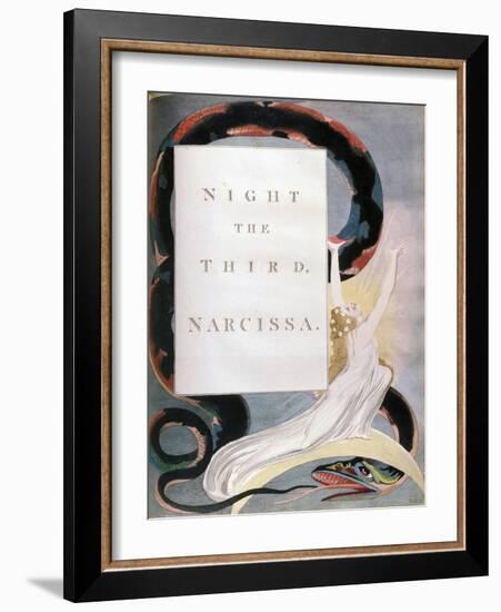 Night the Third Narcissa, Title-Page from the 'Nights' of Edward Young's Night Thoughts, C1797-William Blake-Framed Giclee Print