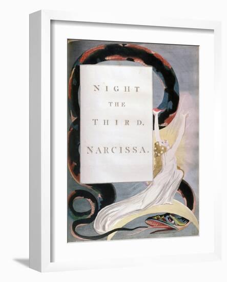 Night the Third Narcissa, Title-Page from the 'Nights' of Edward Young's Night Thoughts, C1797-William Blake-Framed Giclee Print