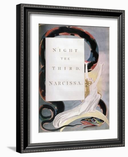 Night the Third Narcissa, Title-Page from the 'Nights' of Edward Young's Night Thoughts, C1797-William Blake-Framed Giclee Print