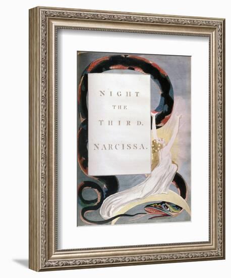 Night the Third Narcissa, Title-Page from the 'Nights' of Edward Young's Night Thoughts, C1797-William Blake-Framed Giclee Print