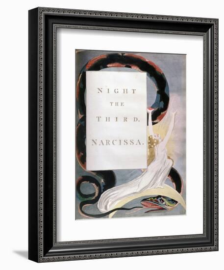 Night the Third Narcissa, Title-Page from the 'Nights' of Edward Young's Night Thoughts, C1797-William Blake-Framed Giclee Print