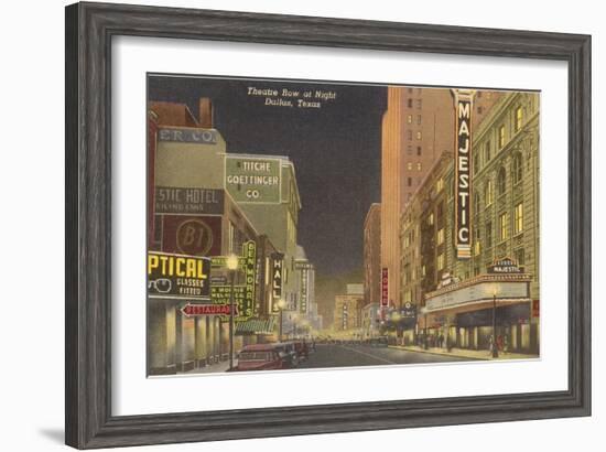 Night, Theatre Row, Dallas, Texas-null-Framed Art Print