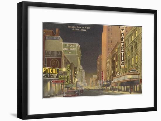 Night, Theatre Row, Dallas, Texas-null-Framed Art Print