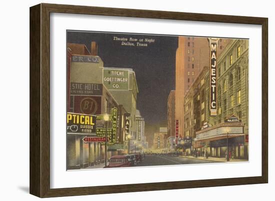 Night, Theatre Row, Dallas, Texas-null-Framed Art Print