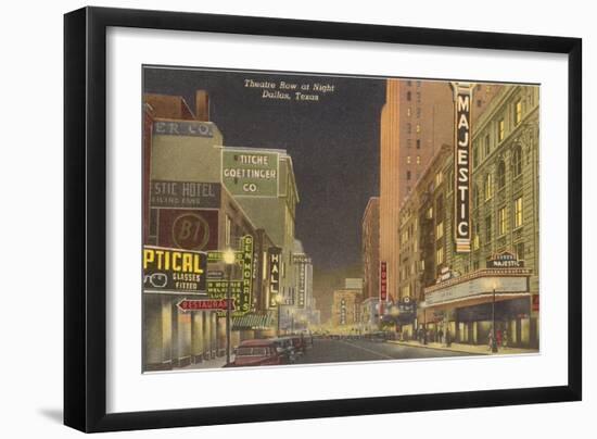 Night, Theatre Row, Dallas, Texas-null-Framed Art Print