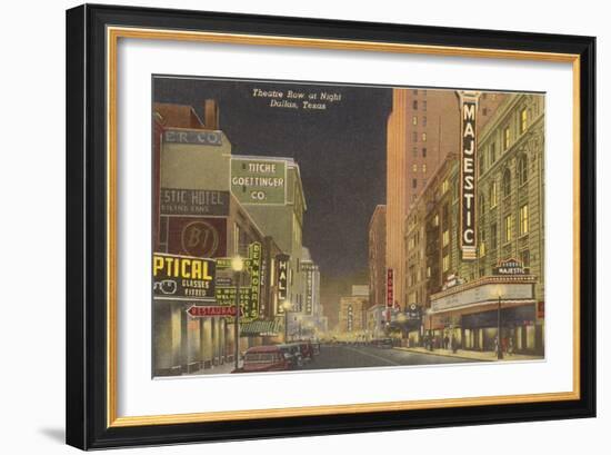 Night, Theatre Row, Dallas, Texas-null-Framed Art Print