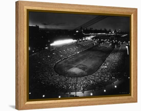 Night Time Crowd Filling Soldier's Field-null-Framed Premier Image Canvas