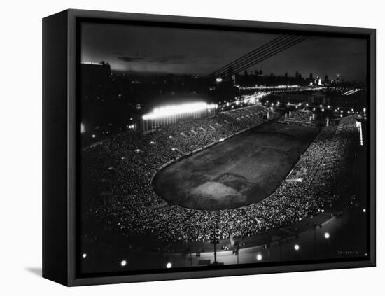 Night Time Crowd Filling Soldier's Field-null-Framed Premier Image Canvas