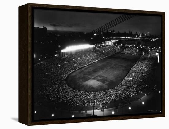 Night Time Crowd Filling Soldier's Field-null-Framed Premier Image Canvas