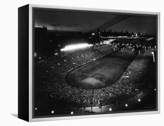 Night Time Crowd Filling Soldier's Field-null-Framed Premier Image Canvas