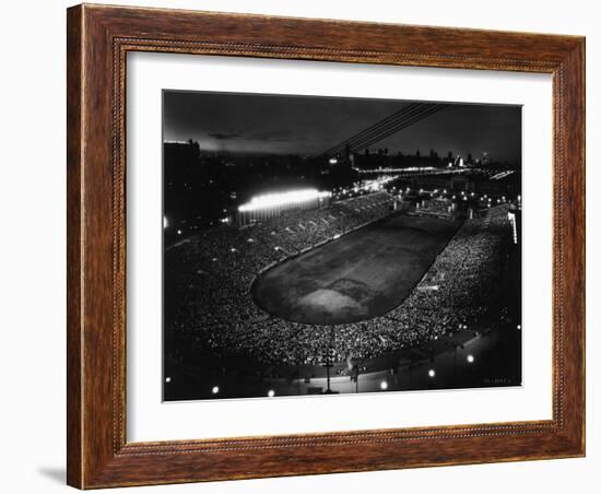 Night Time Crowd Filling Soldier's Field-null-Framed Photographic Print