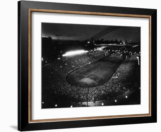 Night Time Crowd Filling Soldier's Field-null-Framed Photographic Print