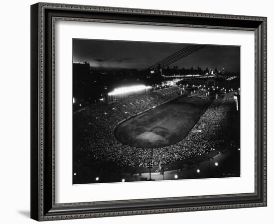 Night Time Crowd Filling Soldier's Field-null-Framed Photographic Print