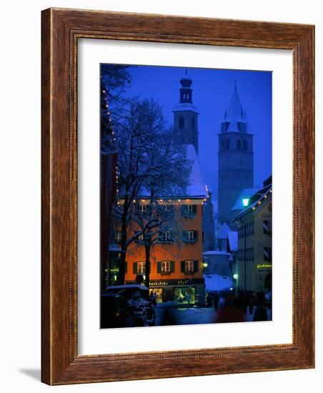 Night Time in Kitzbuhel, Austria-Walter Bibikow-Framed Photographic Print