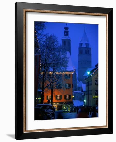 Night Time in Kitzbuhel, Austria-Walter Bibikow-Framed Photographic Print