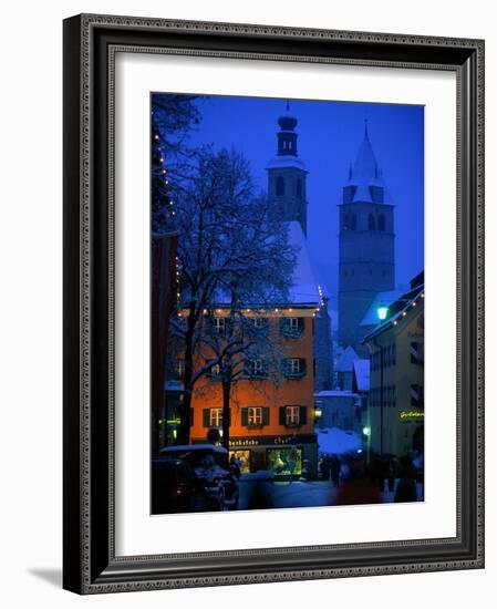 Night Time in Kitzbuhel, Austria-Walter Bibikow-Framed Photographic Print