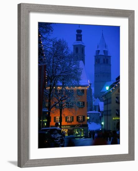 Night Time in Kitzbuhel, Austria-Walter Bibikow-Framed Photographic Print