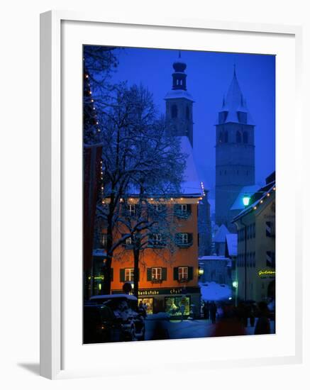 Night Time in Kitzbuhel, Austria-Walter Bibikow-Framed Photographic Print