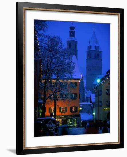 Night Time in Kitzbuhel, Austria-Walter Bibikow-Framed Photographic Print