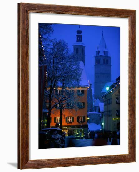 Night Time in Kitzbuhel, Austria-Walter Bibikow-Framed Photographic Print