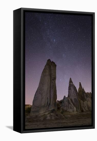 Night Time in the Rose Valley Showing the Rock Formations and Desert Landscape Light-David Clapp-Framed Premier Image Canvas