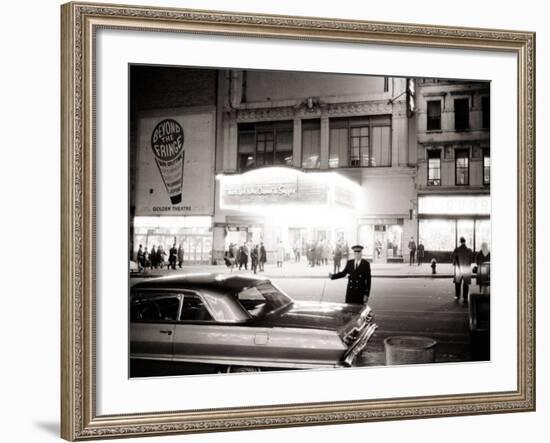 Night Time on Broadway, New York, January 1964-null-Framed Photographic Print
