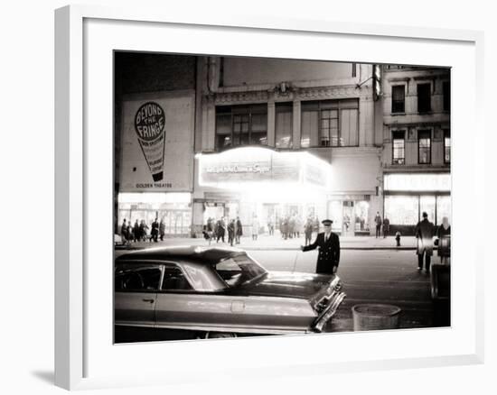 Night Time on Broadway, New York, January 1964-null-Framed Photographic Print