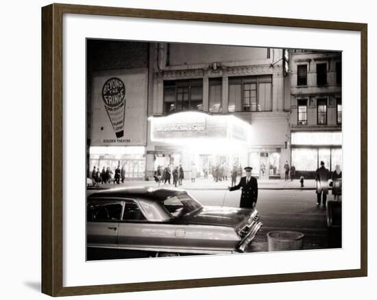 Night Time on Broadway, New York, January 1964-null-Framed Photographic Print