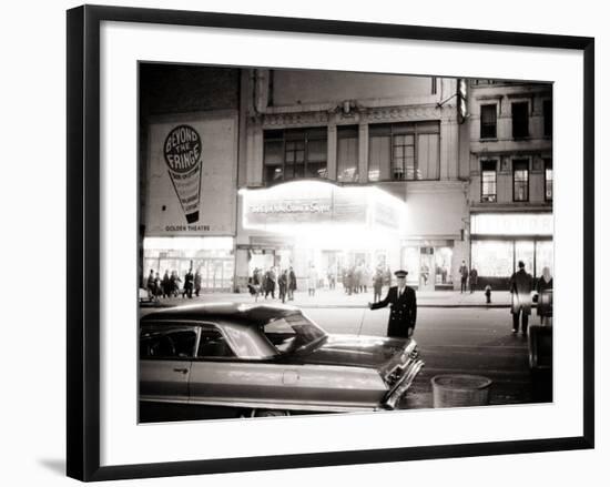 Night Time on Broadway, New York, January 1964-null-Framed Photographic Print