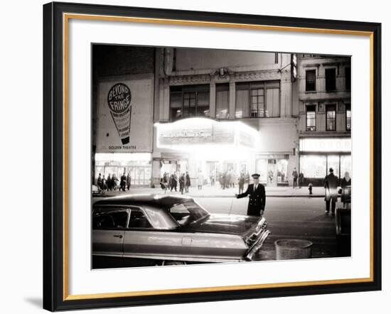 Night Time on Broadway, New York, January 1964-null-Framed Photographic Print