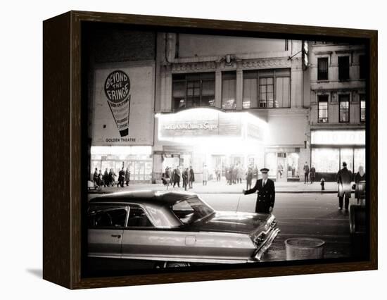 Night Time on Broadway, New York, January 1964-null-Framed Premier Image Canvas