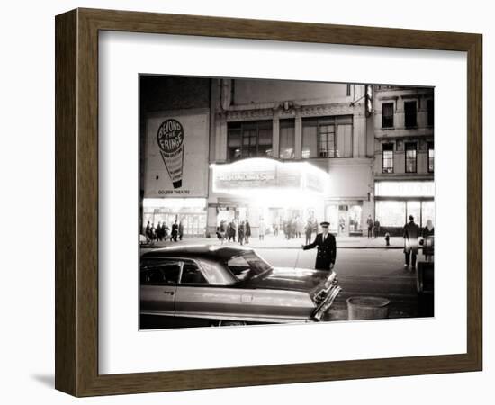 Night Time on Broadway, New York, January 1964-null-Framed Photographic Print