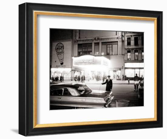 Night Time on Broadway, New York, January 1964-null-Framed Photographic Print