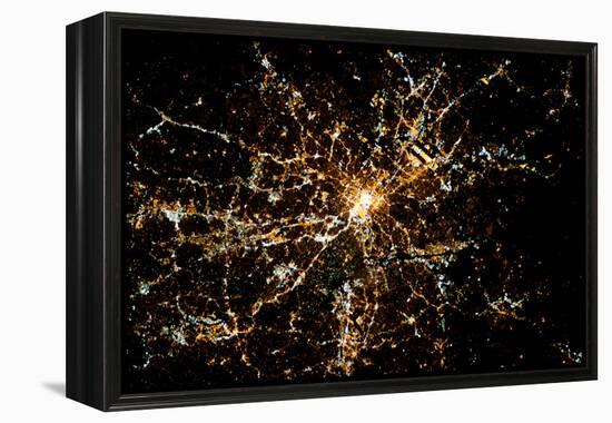 Night time satellite image of Atlanta, Georgia, USA-null-Framed Premier Image Canvas